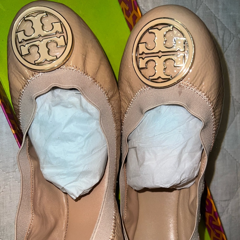 Tory Burch Ballerina Camellia pink flats